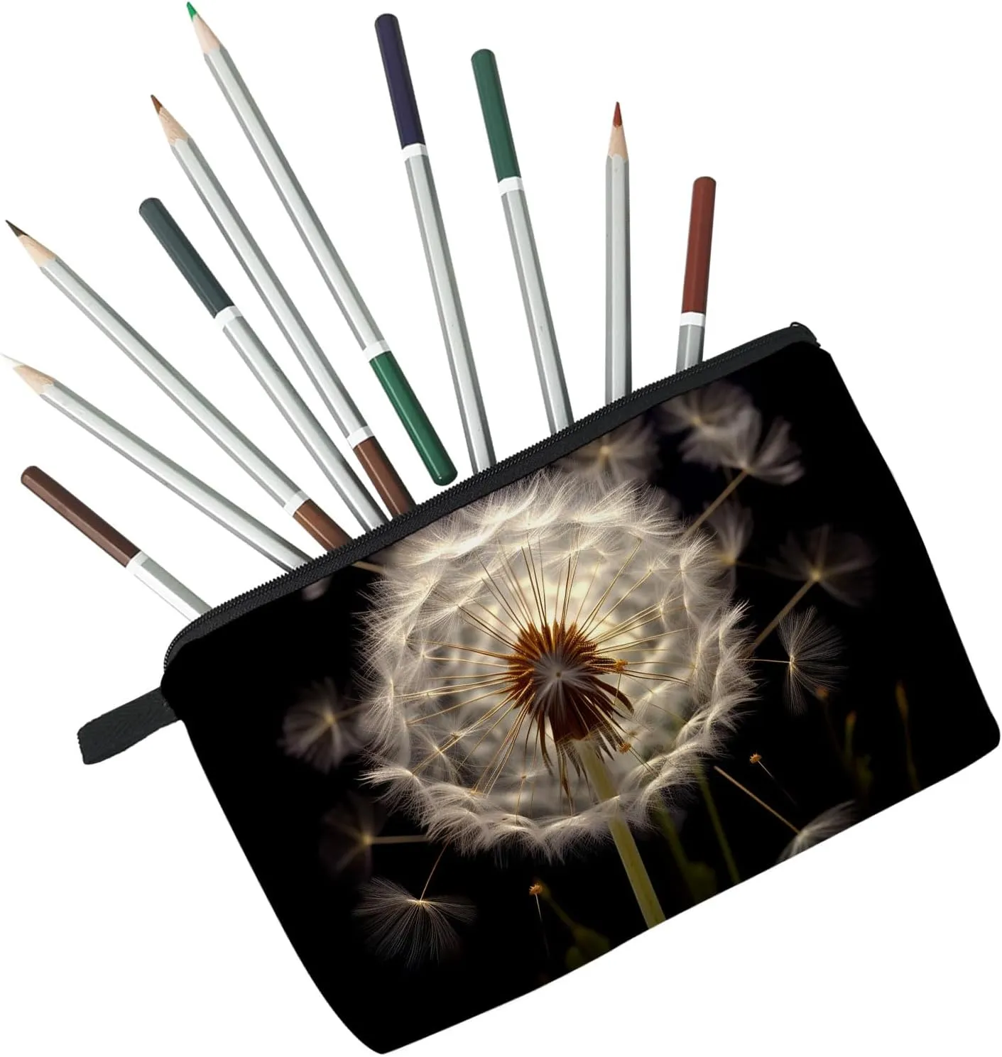 Floral Gift Dandelion Makeup Bag Cute Small Makeup Organizer Bag Travel Toiletry Zipper Pouch Birthday Christmas Dandelion Gifts Dandelion Cosmetic Bag Gift for Women Girls Friends
