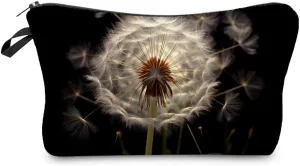 Floral Gift Dandelion Makeup Bag Cute Small Makeup Organizer Bag Travel Toiletry Zipper Pouch Birthday Christmas Dandelion Gifts Dandelion Cosmetic Bag Gift for Women Girls Friends