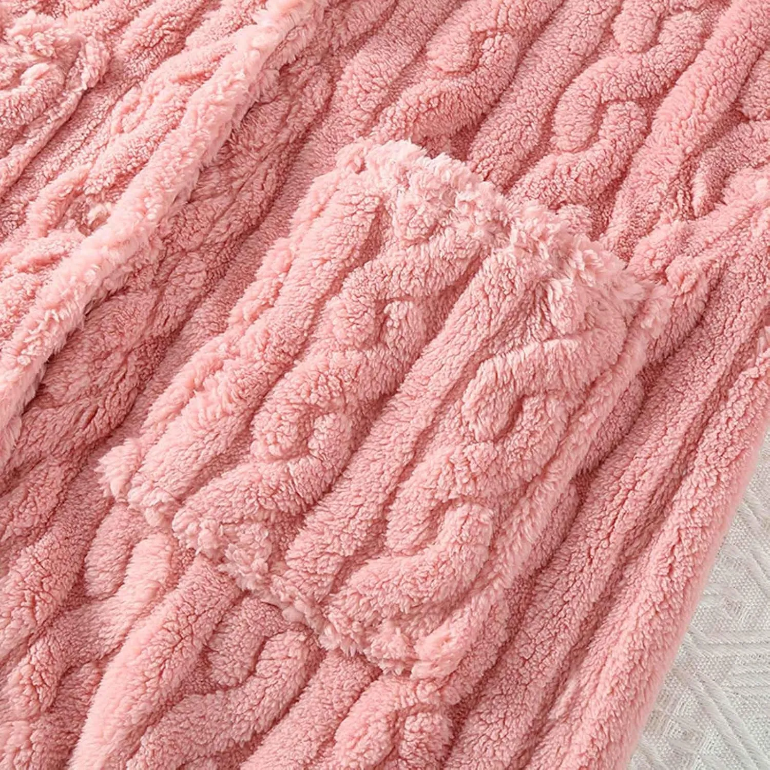 Fluffy Cable Knit Robe for Women Plush Soft Long Bathrobe Front Button Cardigan Comfy Housecoat Lounge Nightwear