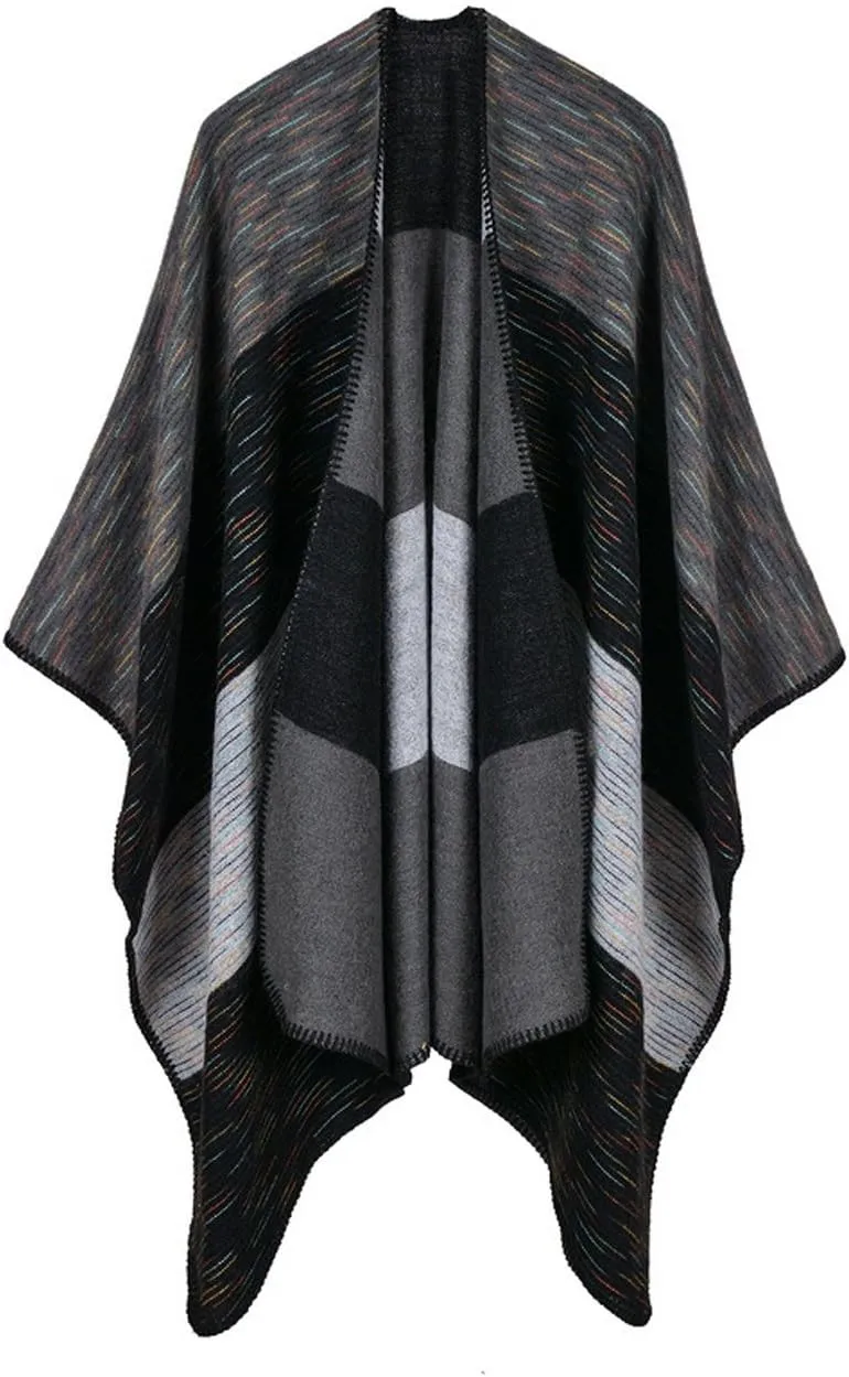 FOURSTEEDS Womens Bohemia Tassels Knitted Cashmere Ponchos Long Pashmina Cardigans Shawls