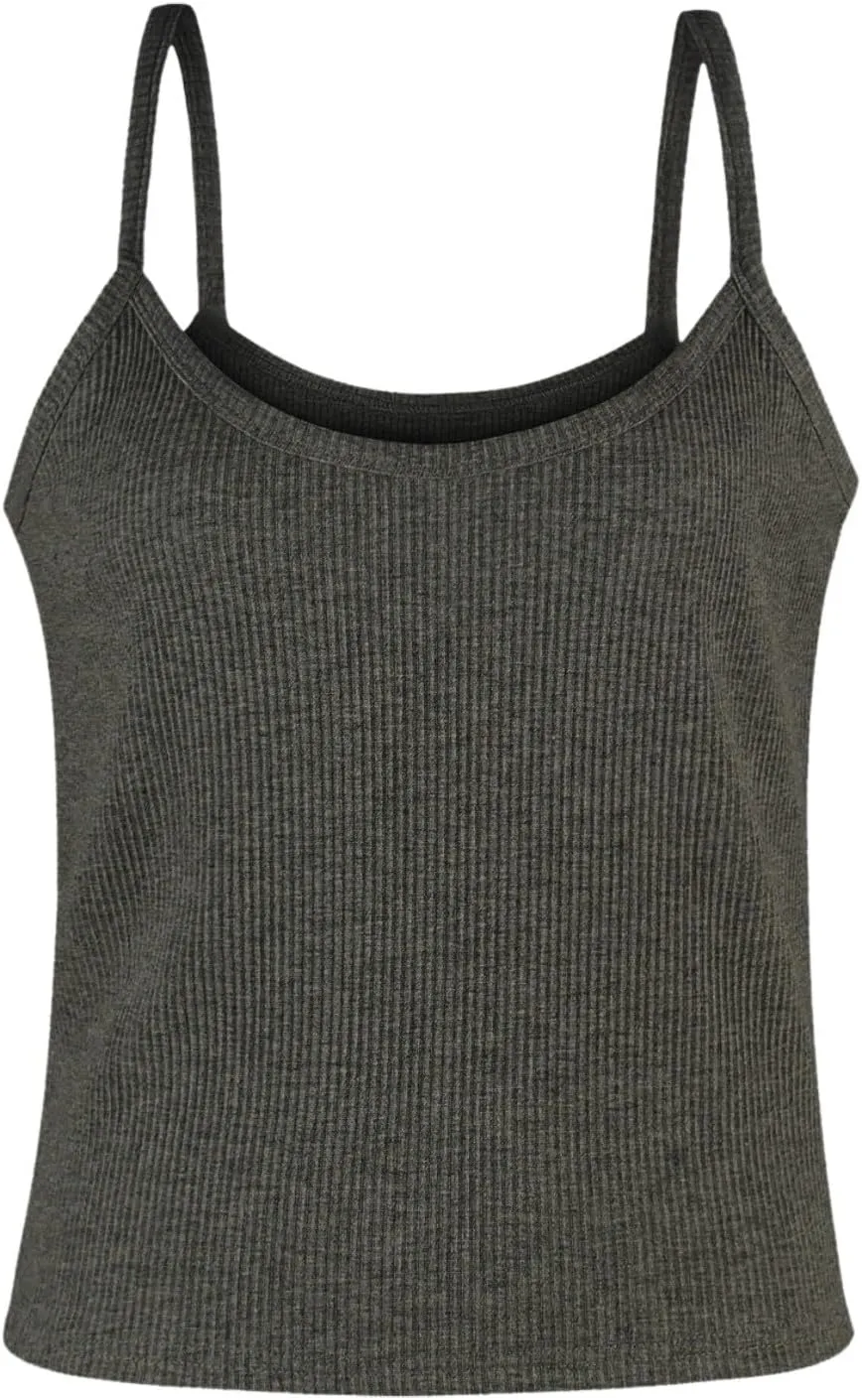 Franterd Ribbed Tank Tops for Women Summer Spaghetti Strap Scoop Neck Slim Fitted Basic Tops Workout Casual Camisole Shirts