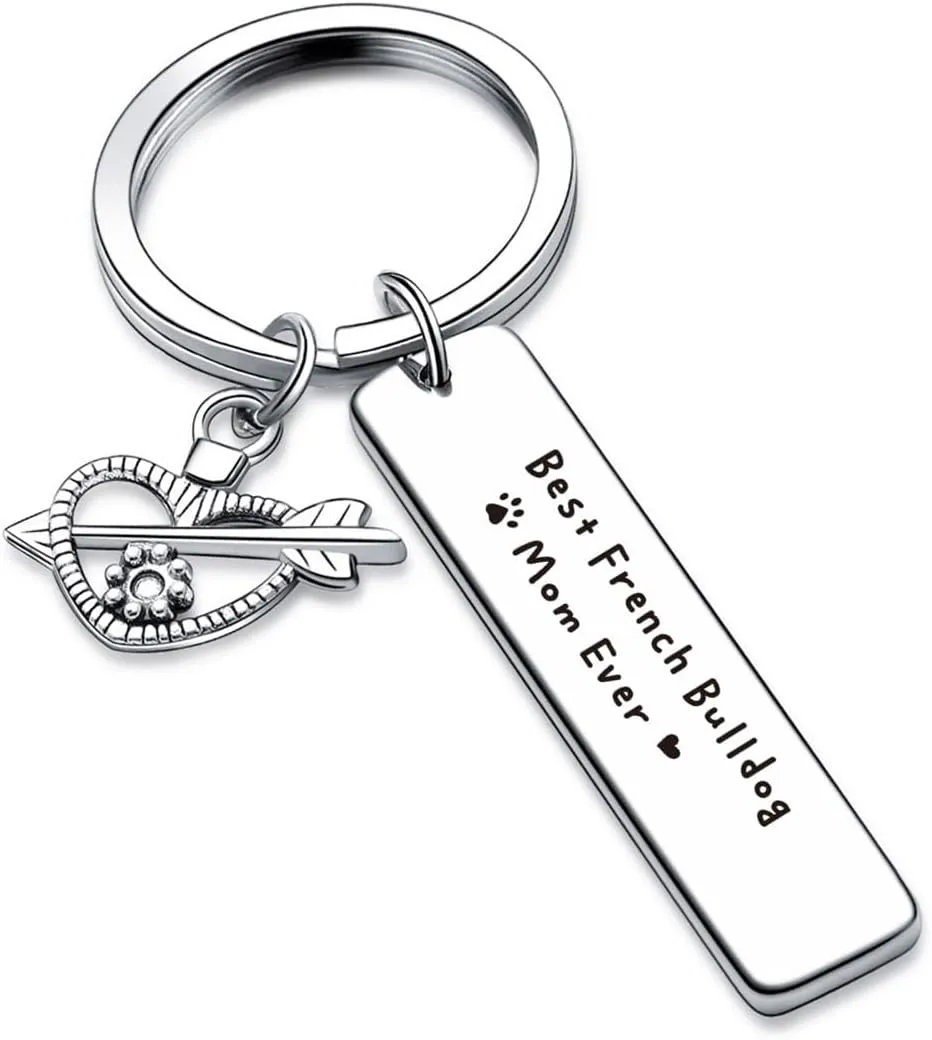 French Bulldog Mom Jewelry Dog Jewelry French Bulldog Lover Gift Dog Person Jewelry Veterinarian Gift French Bulldog Keychain Dog Owner Gift French Bulldog Mom Gift
