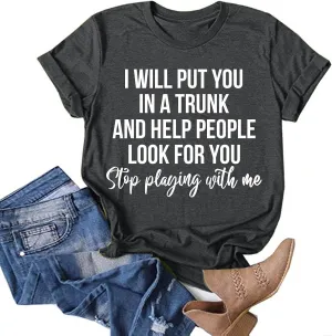 Funny Saying Shirts for Women Crew Neck Short Sleeve Tops Letter Print Going Out Tees Casual Workout Tshirt