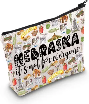 G2TUP Nebraska Makeup Bag Nebraska Lover Gifts Nebraska Tourist Gifts Nebraska It's Not For Everyone Nebraska Travel Bag Nebraska Vacation Gifts (NEBRASKA)