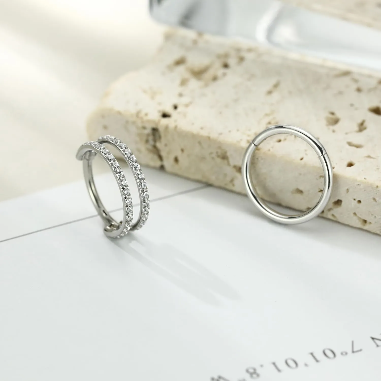 GAGABODY Conch Piercing Jewelry 16g Septum Jewelry Conch Hoop Daith Earrings Surgical Steel Clicker Hoop CZ Lip Rings with CZ Helix Rook Cartilage Piercing Jewelry