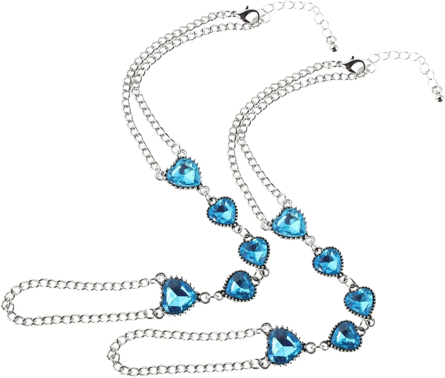 GALPADA 2pcs Adjustable Rhinestone Toe Anklet Foot Chain Fashionable Beach Jewelry for Women Elegant Foot Bracelet Accessory for Summer Occasions