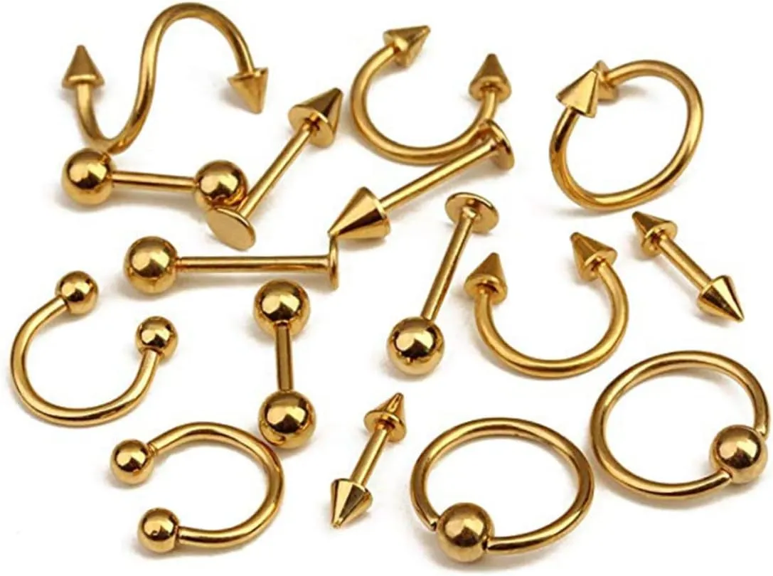 GALPADA Tongue Ring Body Jewelry Piercing Nose Earrings Navel Barbell Pierced Earrings Body Piercing Jewelry