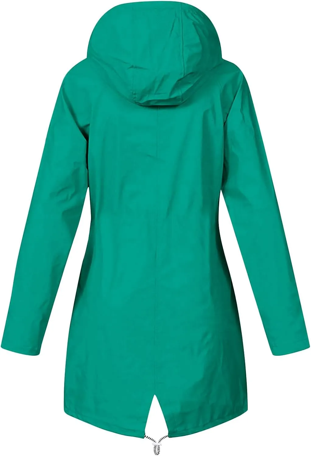 Gcvizuso Womens Raincoats Waterproof Lightweight Active Jacket Outdoor Long Sleeve Windbreaker Hooded Drawstring Trench Coat