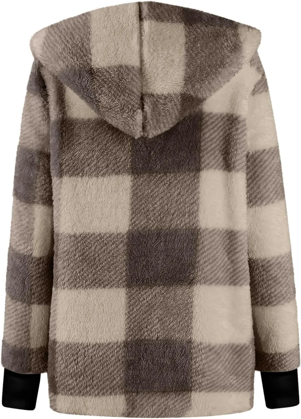 GOFULY Cardigans For Women Trendy Winter Open Front Fuzzy Fleece Hoodie Plaid Sherpa Jackets Winter Y2K Fall Coats Outfits