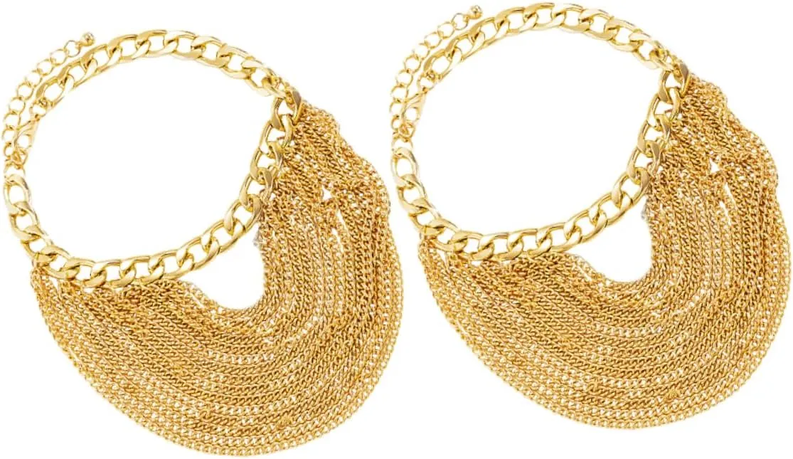 Gold Anklet Foot Chain for Women Punk High Heels Anklet Tassel Fashionable Gold Plated
