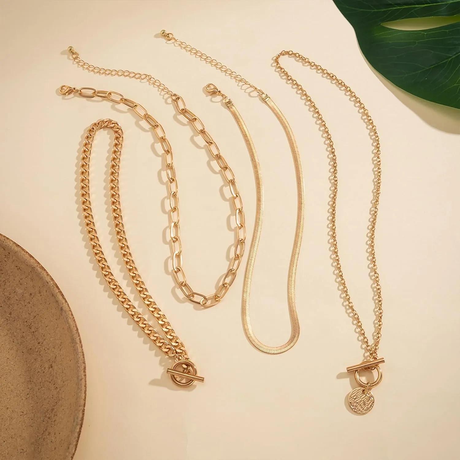 Gold Layered Necklaces for Women Chunky Heart Necklace Stack Dainty Gold Coin Necklace for Women 2025