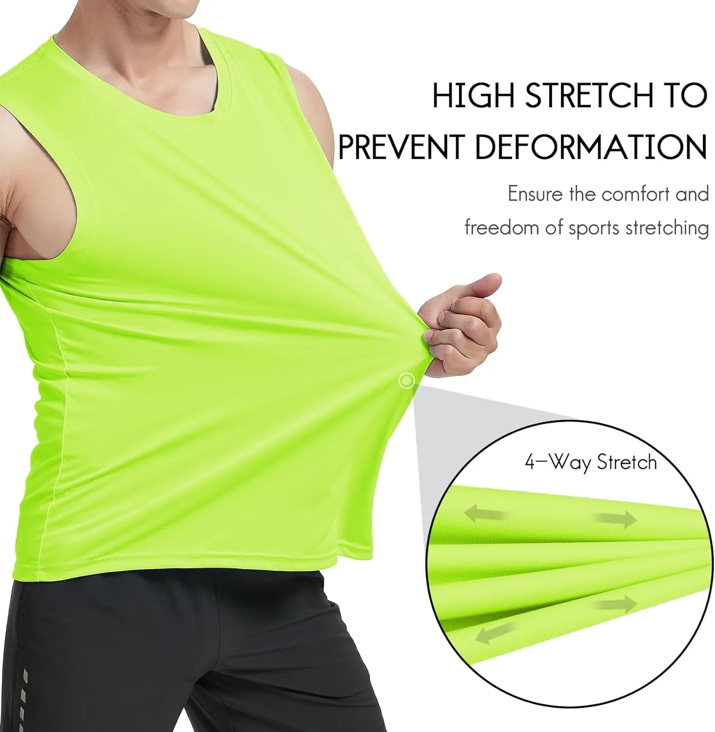 Haimont Men's Workout Tank Top Dry Fit UPF 50 Sleeveless Muscle Tee Shirts for Swim, Running, Hiking, Beach