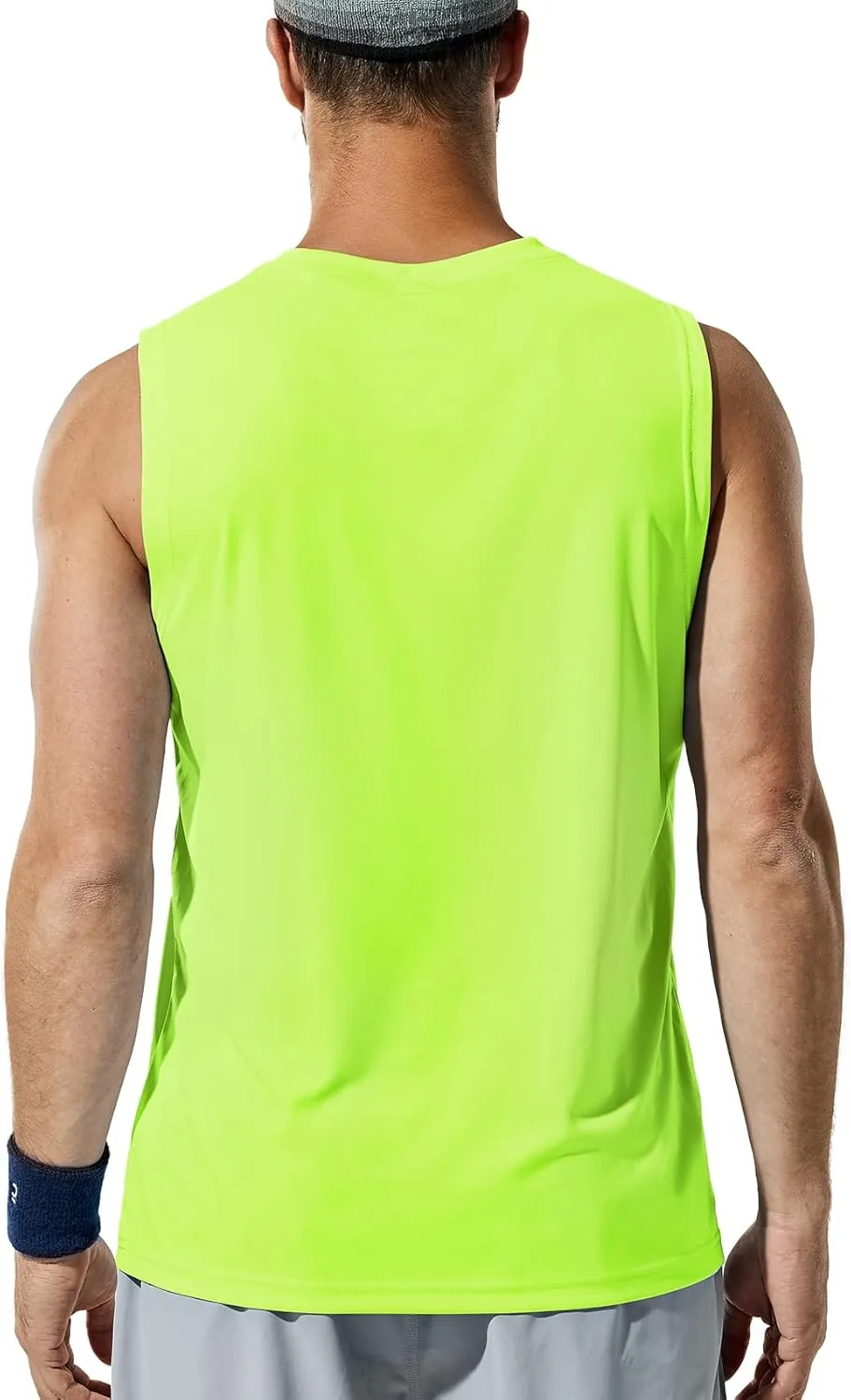 Haimont Men's Workout Tank Top Dry Fit UPF 50 Sleeveless Muscle Tee Shirts for Swim, Running, Hiking, Beach