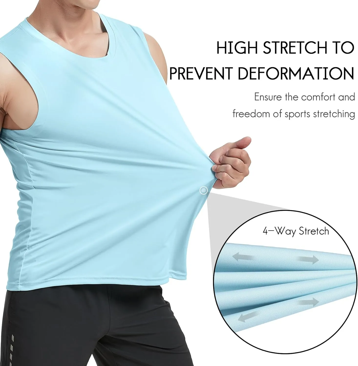Haimont Men's Workout Tank Top Dry Fit UPF 50 Sleeveless Muscle Tee Shirts for Swim, Running, Hiking, Beach