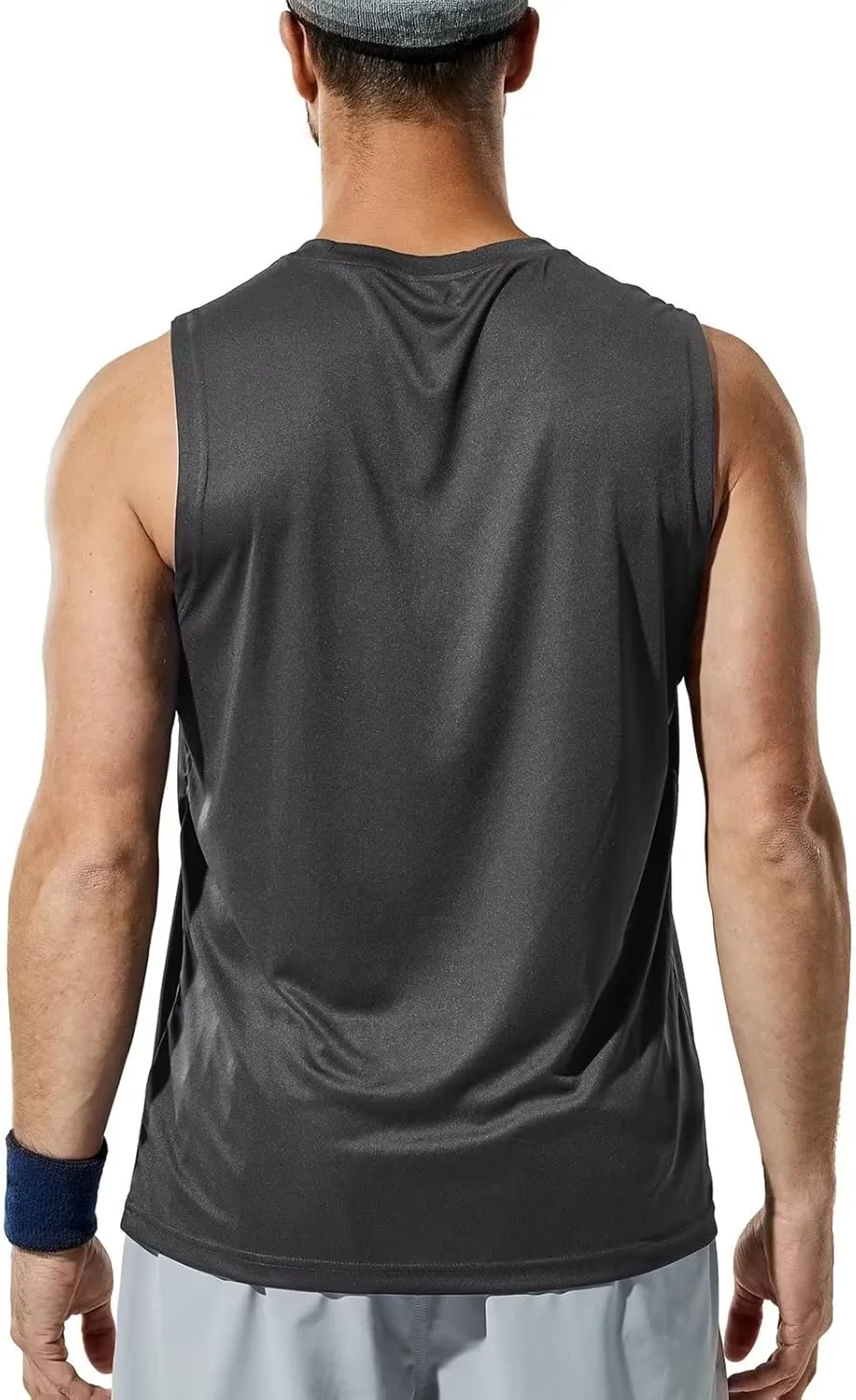 Haimont Men's Workout Tank Top Dry Fit UPF 50 Sleeveless Muscle Tee Shirts for Swim, Running, Hiking, Beach