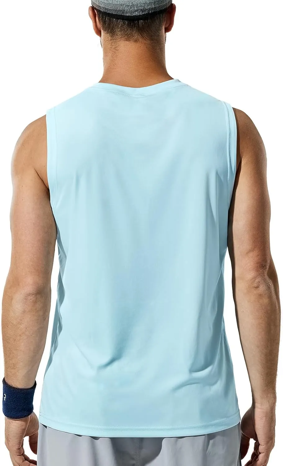 Haimont Men's Workout Tank Top Dry Fit UPF 50 Sleeveless Muscle Tee Shirts for Swim, Running, Hiking, Beach
