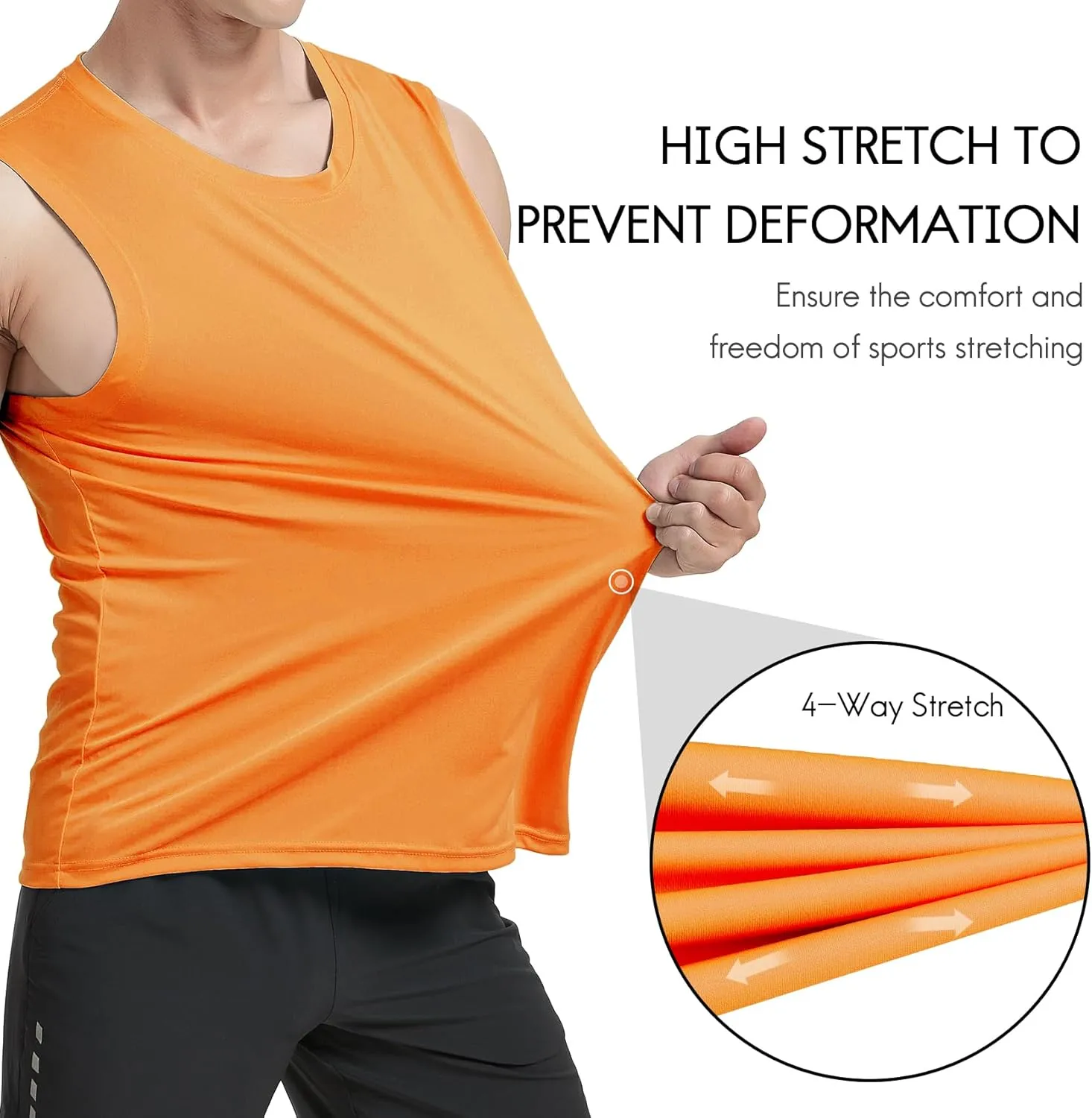 Haimont Men's Workout Tank Top Dry Fit UPF 50 Sleeveless Muscle Tee Shirts for Swim, Running, Hiking, Beach