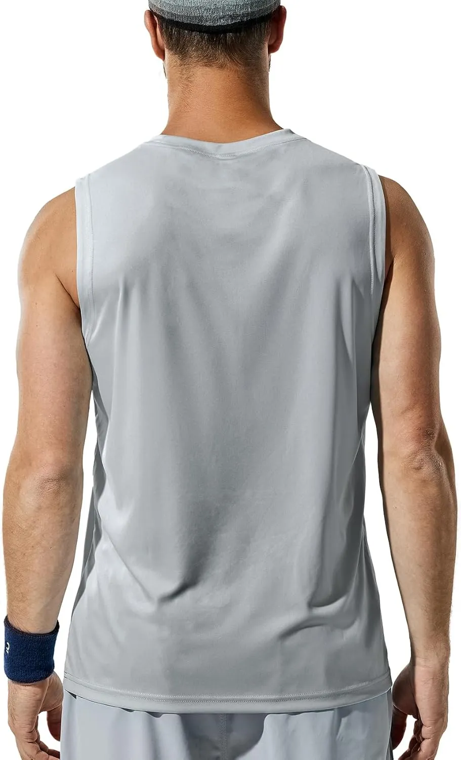 Haimont Men's Workout Tank Top Dry Fit UPF 50 Sleeveless Muscle Tee Shirts for Swim, Running, Hiking, Beach