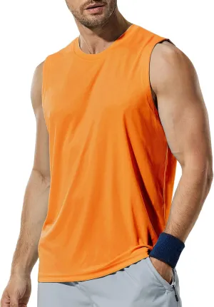 Haimont Men's Workout Tank Top Dry Fit UPF 50 Sleeveless Muscle Tee Shirts for Swim, Running, Hiking, Beach