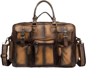 Haitpant Men Leather Handbag Business Briefcase Document Laptop Case Attache Portfolio Bag