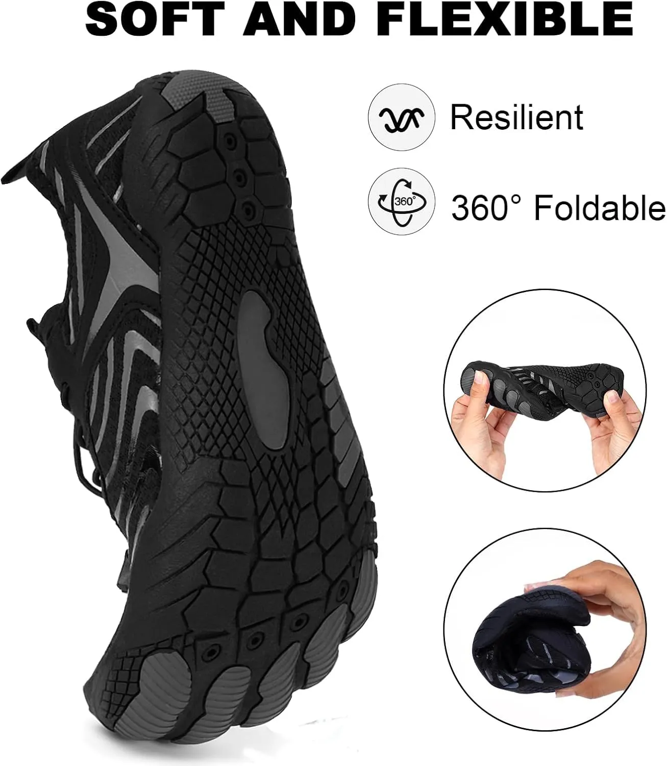 Hike Barefoot Shoes Womens Mens Pro Water Wide Toe Box Non-Slip Breathable Footwear Healthy Unisex Athletic Hiking Neuropathy Grounded Comfort Wear Quick Drying Swim Beach Aqua Sport Diving