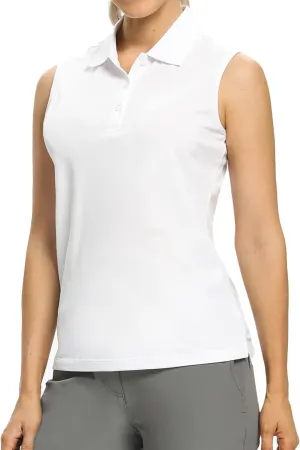 Hiverlay Women's Golf Polo T Shirts Lightweight Moisture Wicking Sleeveless Tank Tops Shirt Quick Dry UPF 50 