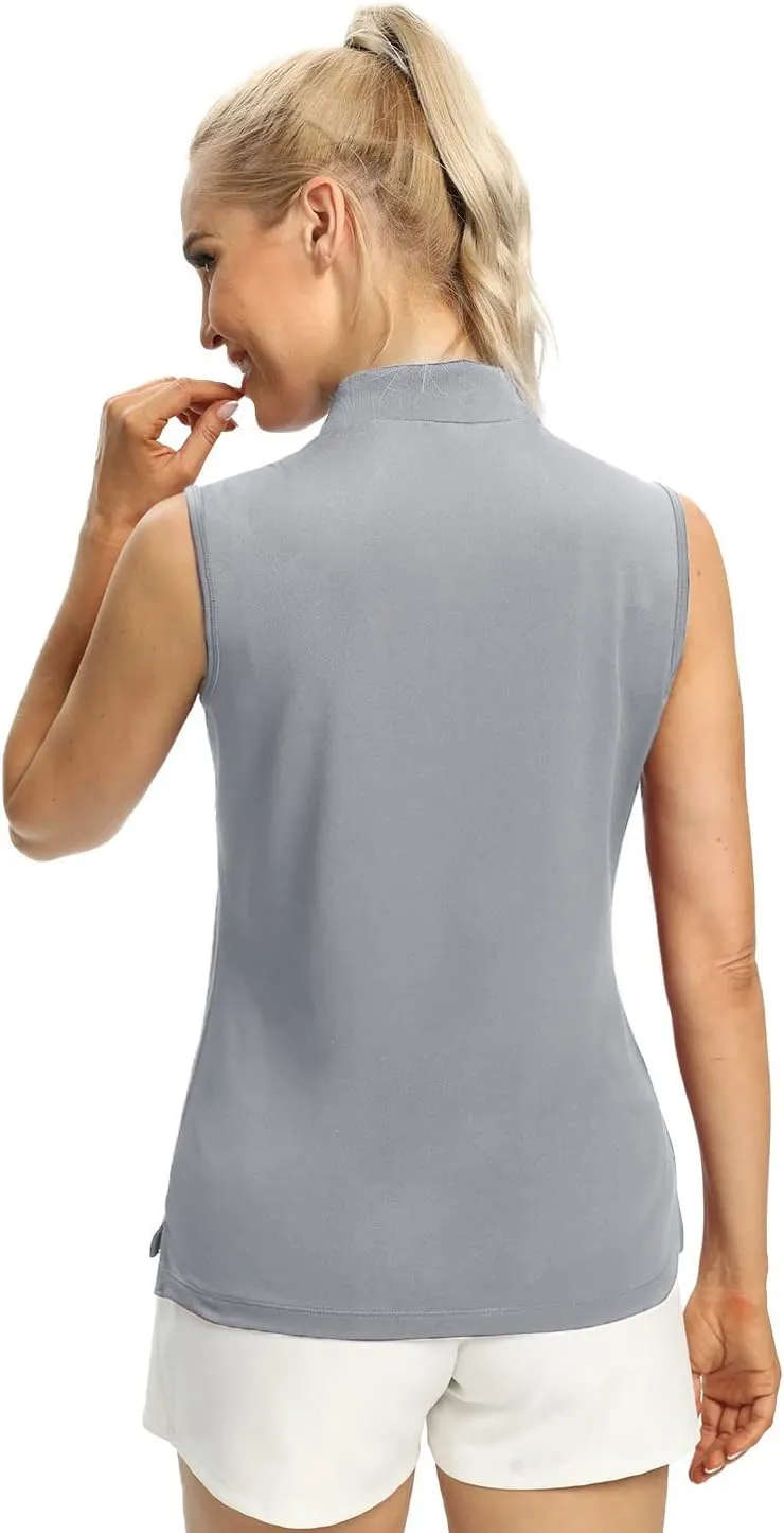 Hiverlay Women's Golf Polo T Shirts Lightweight Moisture Wicking Sleeveless Tank Tops Shirt Quick Dry UPF 50 