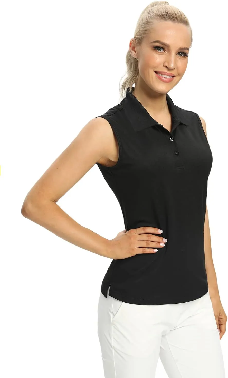 Hiverlay Women's Golf Polo T Shirts Lightweight Moisture Wicking Sleeveless Tank Tops Shirt Quick Dry UPF 50 