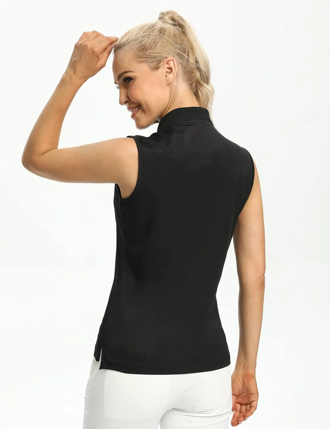 Hiverlay Women's Golf Polo T Shirts Lightweight Moisture Wicking Sleeveless Tank Tops Shirt Quick Dry UPF 50 