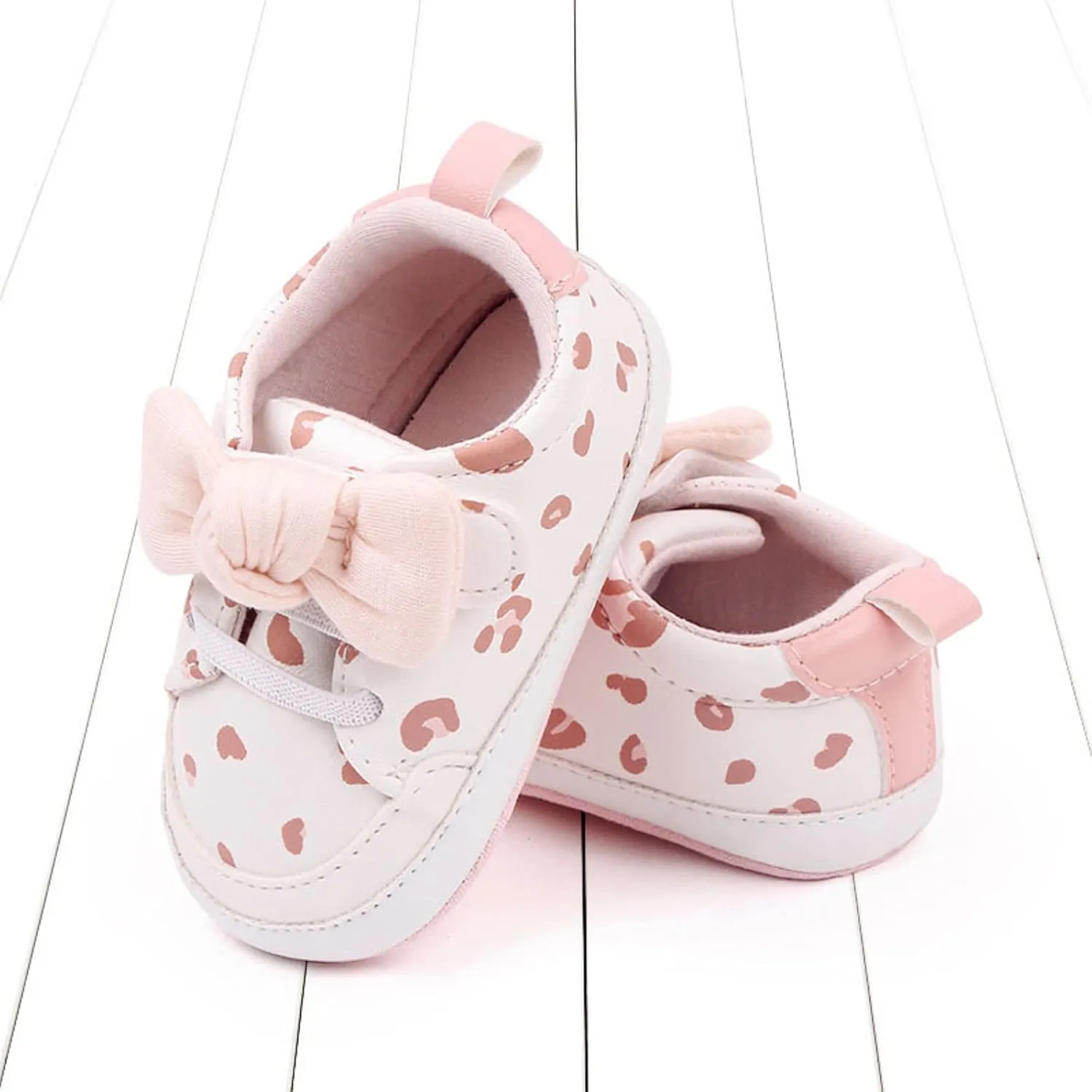 Infant Baby Girls Cute Bow Sneakers Newborn Flat Bottom Walking Shoes Lightweight Soft Warm Casual Sport Shoes