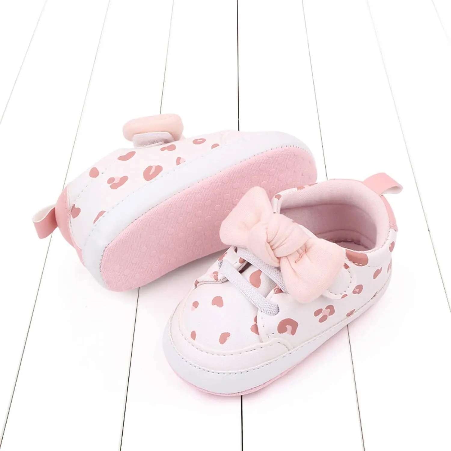 Infant Baby Girls Cute Bow Sneakers Newborn Flat Bottom Walking Shoes Lightweight Soft Warm Casual Sport Shoes