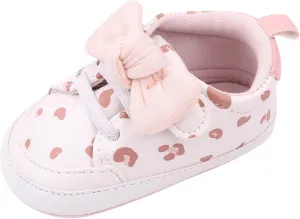Infant Baby Girls Cute Bow Sneakers Newborn Flat Bottom Walking Shoes Lightweight Soft Warm Casual Sport Shoes