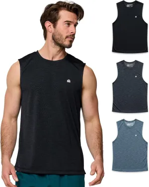 INTO THE AM Performance Muscle Tank Tops for Men S - 4XL - Workout Gym Quick Dry Fit Moisture Wicking Tanks