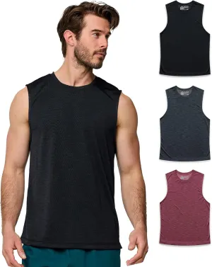 INTO THE AM Performance Muscle Tank Tops for Men S - 4XL - Workout Gym Quick Dry Fit Moisture Wicking Tanks