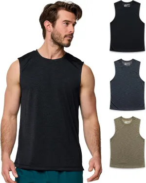 INTO THE AM Performance Muscle Tank Tops for Men S - 4XL - Workout Gym Quick Dry Fit Moisture Wicking Tanks