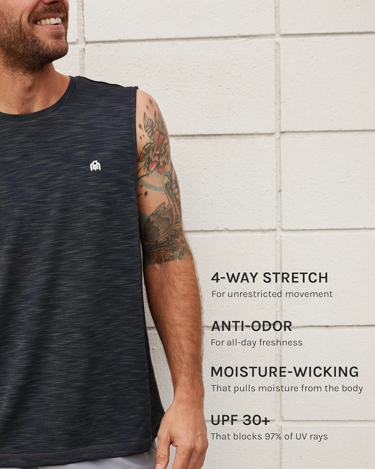INTO THE AM Performance Muscle Tank Tops for Men S - 4XL - Workout Gym Quick Dry Fit Moisture Wicking Tanks