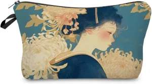 Japanese Geisha Makeup Bag Cute Small Organizer Zipper Pouch Japanese Geisha Cosmetic Bag Birthday Present for Women Friends -5