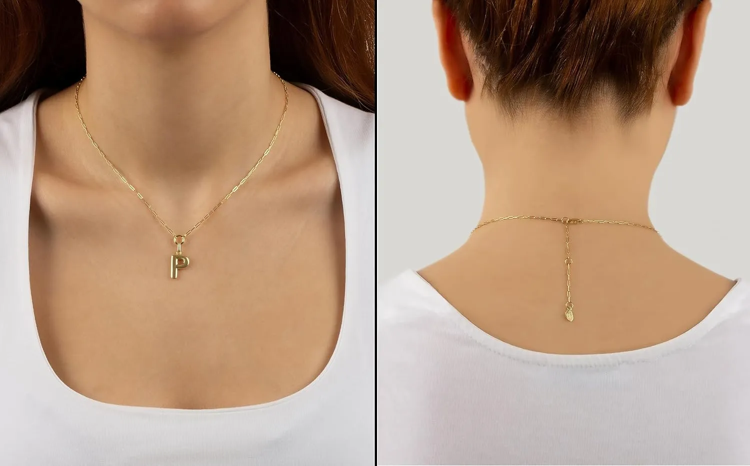 Jewelry Atelier Gold-Filled Initial Necklace for Women  Layered Initial Necklace with A-Z Pendant  14k Gold-Filled Paperclip Chain Cute Layered Gold Choker  Gold Jewelry for Women