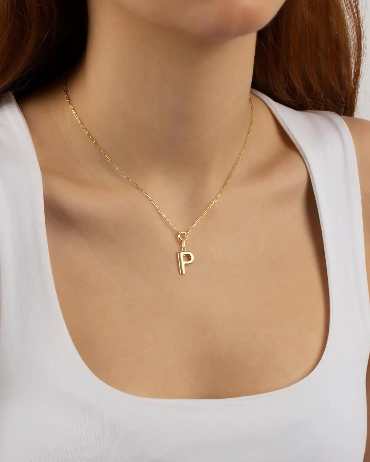 Jewelry Atelier Gold-Filled Initial Necklace for Women  Layered Initial Necklace with A-Z Pendant  14k Gold-Filled Paperclip Chain Cute Layered Gold Choker  Gold Jewelry for Women