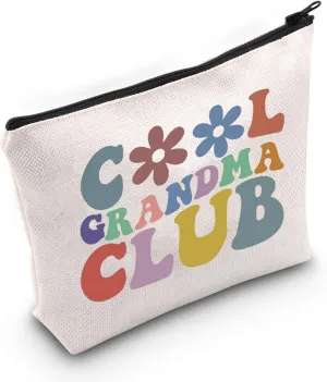 JNIAP Best Grandma Ever Cosmetic Bag Gift Cool Grandma Club Makeup Bag New Grandma Gift for Mothers Day (COOL GRANDMA CLUB)