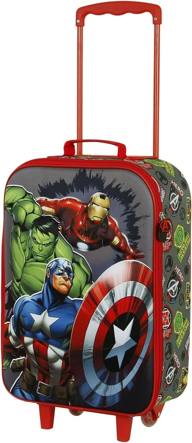 Karactermania Unisex Kids Soft 3D Trolley Suitcase Soft 3D Trolley Suitcase, Multicolour, One Size, Soft 3D Trolley Suitcase