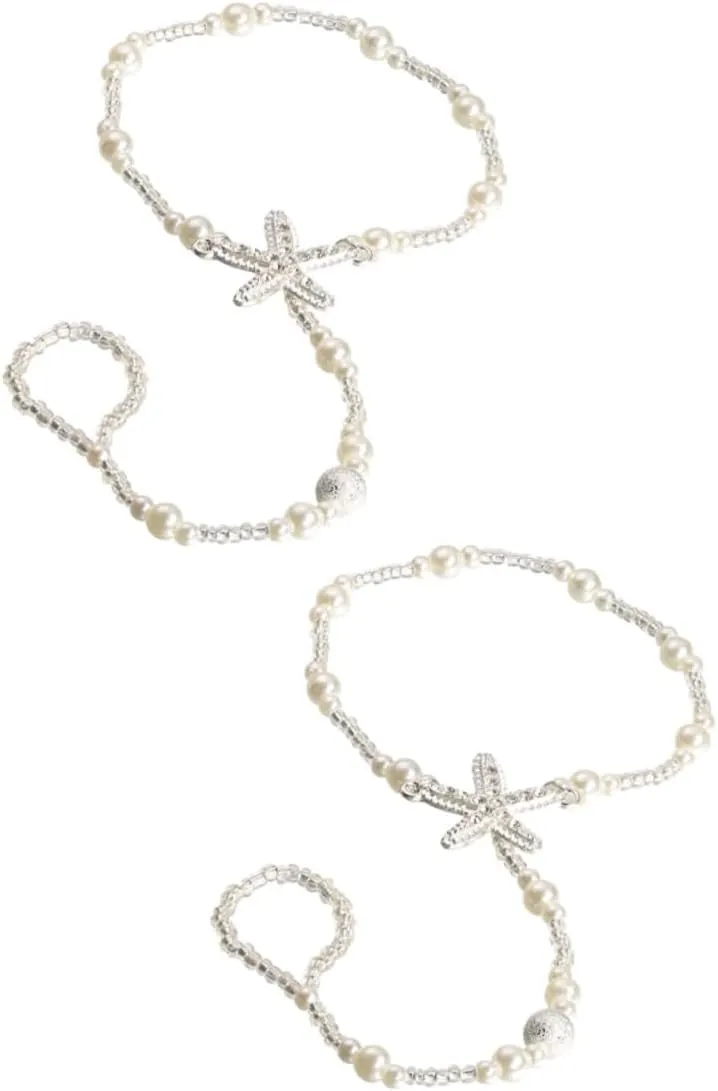 KESYOO Gold Pearl Anklet for Women Chunky Anklets for Women Rhinestone Ankle Ankle Chains Pearl Bridal Jewelry Set for Wedding
