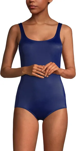 Lands' End Women's Chlorine Resistant Soft Cup Tugless Sporty One Piece Swimsuit