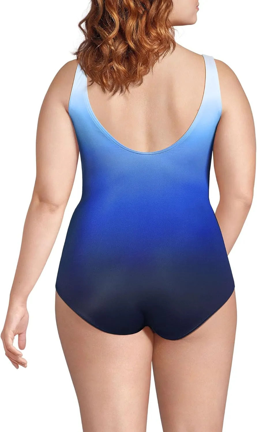 Lands' End Women's Chlorine Resistant Soft Cup Tugless Sporty One Piece Swimsuit