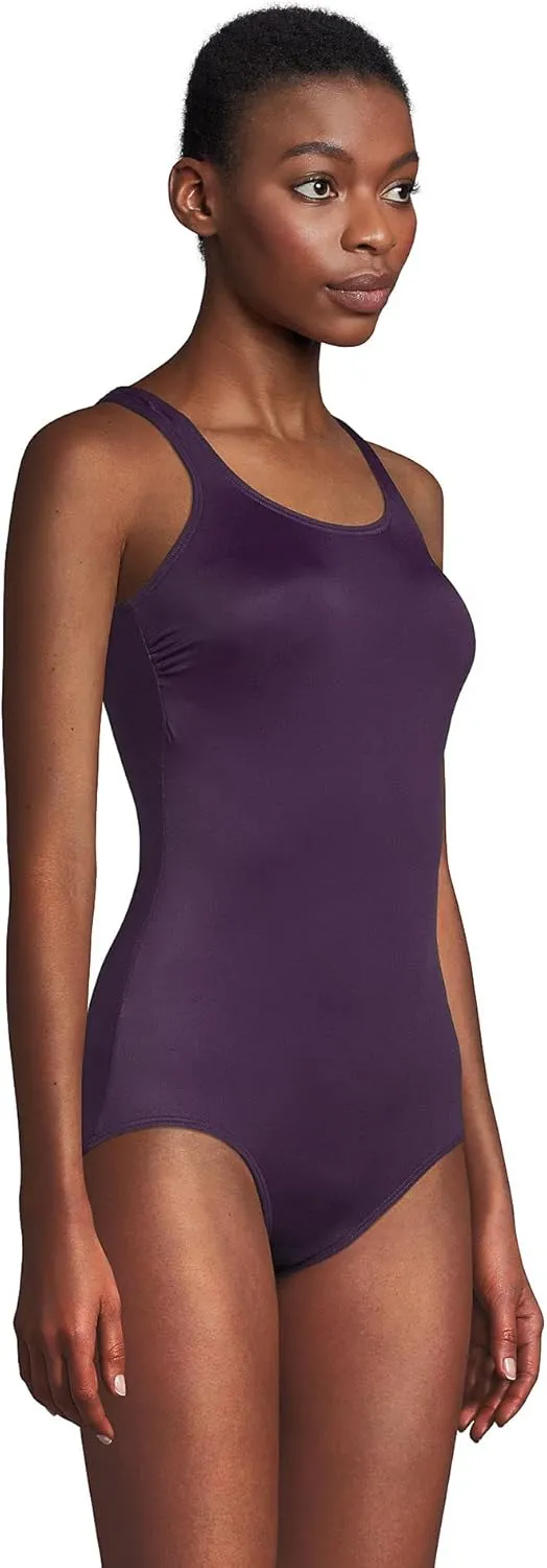 Lands' End Women's Chlorine Resistant Soft Cup Tugless Sporty One Piece Swimsuit