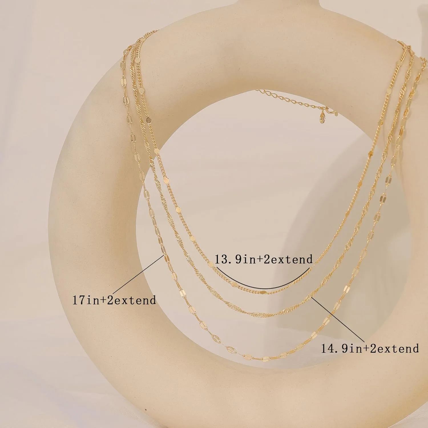 Layered Necklaces for Women Trendy,Dainty Gold Necklace Stack 14K Gold Plated Cuban Link Chain Simple Gold Herringbone Paperclip Chain Necklace for Women Non tarnish Gold Jewelry for Women