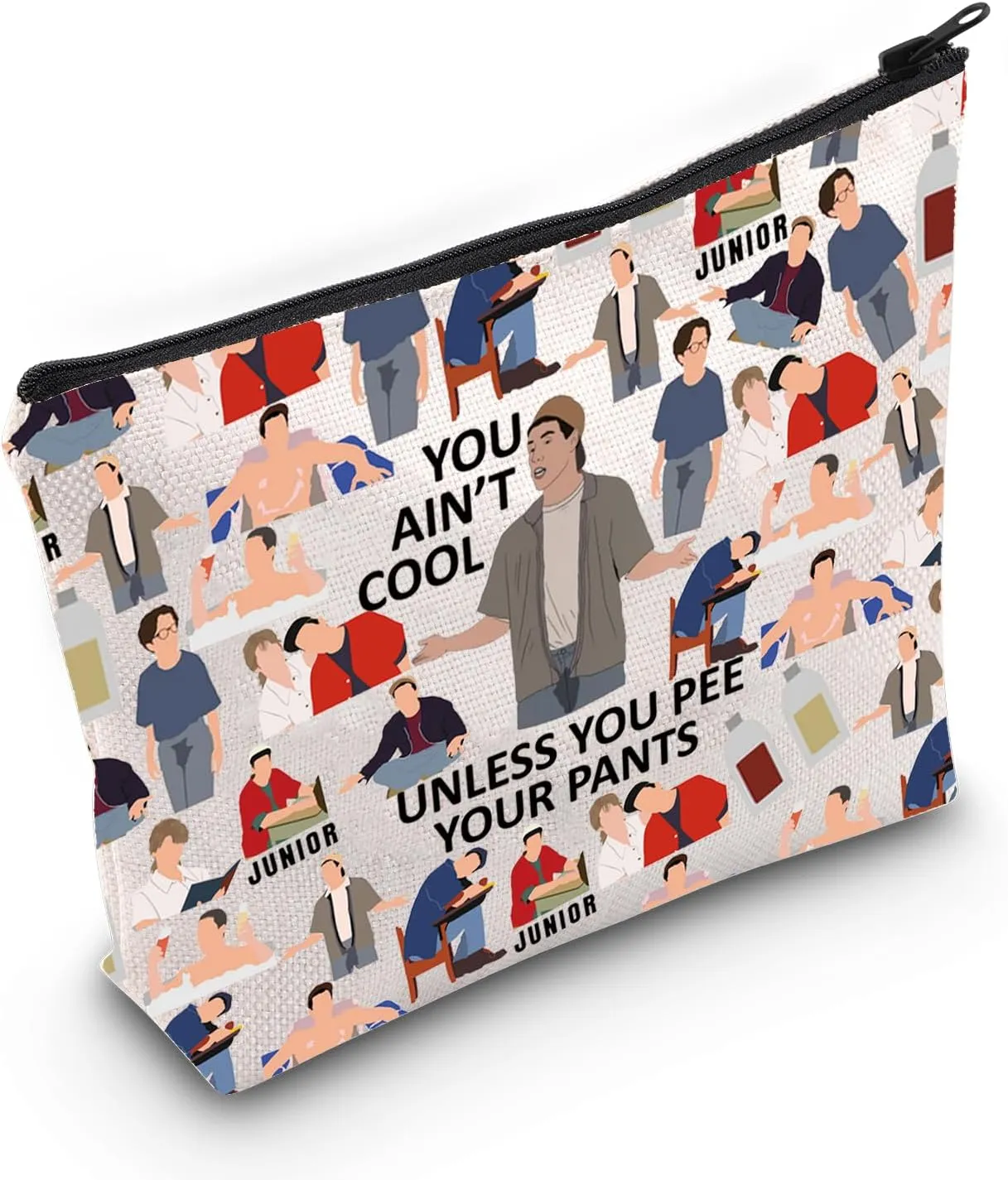 LEVLO Funny Comedy Movie Cosmetic Make Up Bag You Ain't Cool Unless You Pee Your Pants Make Up Zipper Pouch Bag(You Ain't Cool Full)