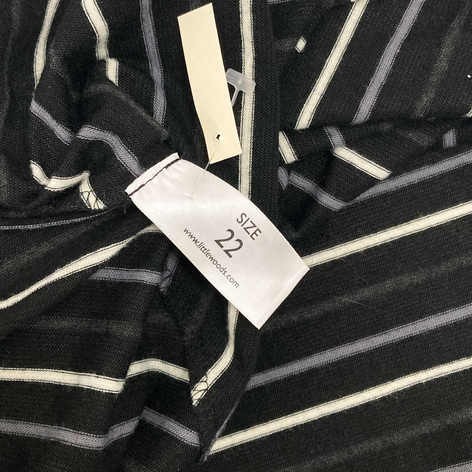 Littlewoods Skirt UK 22 Black Striped Stretch Jersey Midi