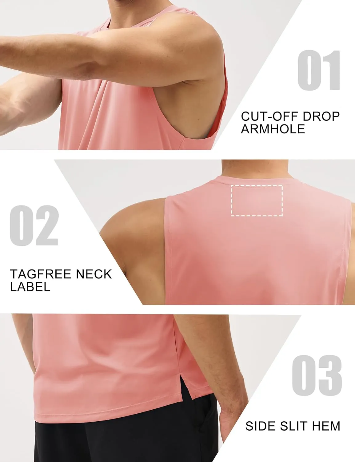 MAGCOMSEN Men's Workout Tank Tops Quick Dry Lightweight Sleeveless Shirts Gym Bodybuilding Muscle Tee Shirt
