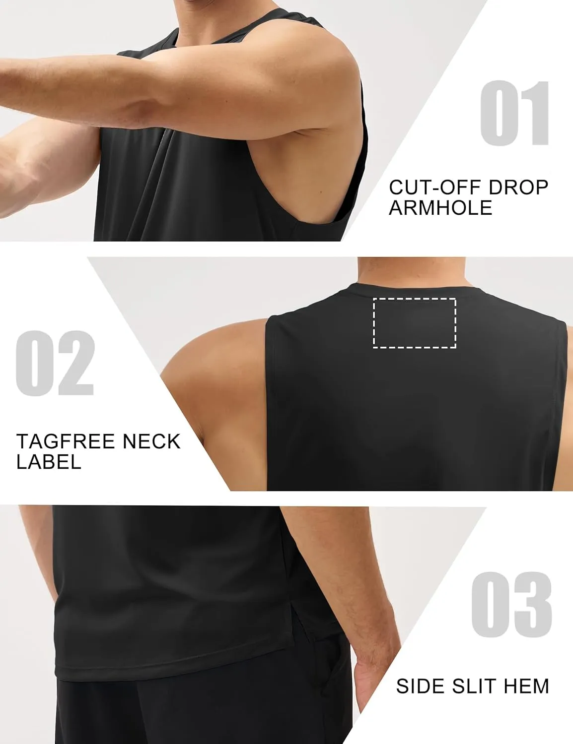MAGCOMSEN Men's Workout Tank Tops Quick Dry Lightweight Sleeveless Shirts Gym Bodybuilding Muscle Tee Shirt